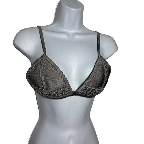 Triangl Gigi Crochet Neoprene Bikini top size Medium gray - Picture 7 of 7